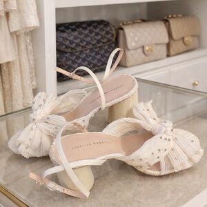 NEW Loeffler Randall Ivory Bow Embellished Sandals